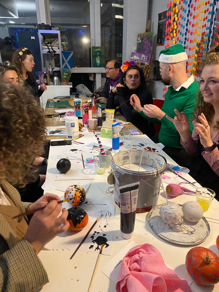 Community pumpkin painting party